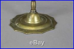 A Fantastic Late 16th Or Early 17th C Dutch Knob Stem Brass MID Drip Candlestick
