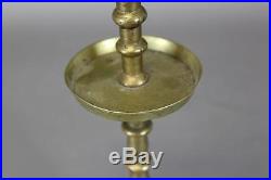A Fantastic Late 16th Or Early 17th C Dutch Knob Stem Brass MID Drip Candlestick
