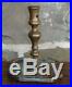 ANTIQUE 17th C BRASS CANDLESTICK LIGHTING CANDLE HOLDER EARLY HEART SHAPED FEET