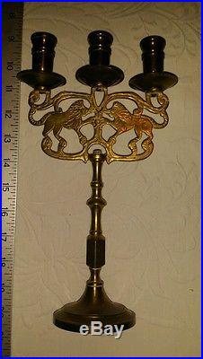 Antique Beautiful Pair Ny Brass Candle Sticks Holders