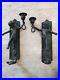 ANTIQUE BRASS CURTAIN TIES HANDLES PAIR CANDLE WALL SCONCES CUPID ANGEL church