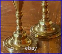 ANTIQUE Pair of Solid Brass Candlesticks Large Solid Brass Candle Holders