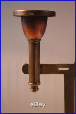 Antique Stunning Pair Of Art Nouveau Jugendstil Brass Copper Candle Holders. Wmf