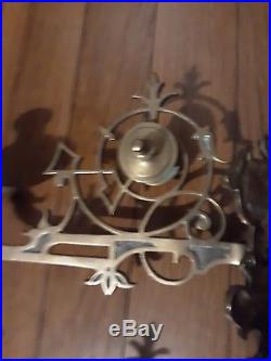 Aesthetic Movement solid brass sconce candleholders Superb