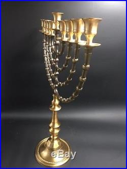 Amazing Brass Copper XXL 22 Hanukkah Menorah Candle Holder Hanukia Judaica