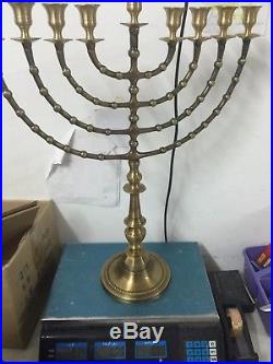 Amazing Brass Copper XXL 22 Hanukkah Menorah Candle Holder Hanukia Judaica