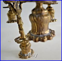 Angel Cherub Candle Holders Candelabra Brass 5-arm Pair Portugal 17.5 Antique