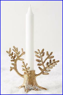 Anthropologie Arden Taper Candle Holder NWT fir candelabra & two fir tapers