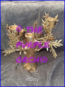 Anthropologie Arden Taper Candle Holder fir candelabra & two fir tapers lodge