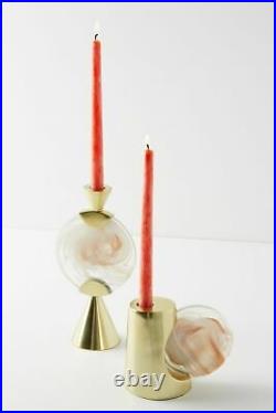 Anthropologie Francine Art Glass Taper Set of 2 Candle Holders Sold Out