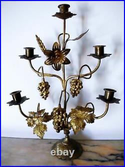 Antiker Messing Kerzenständer-Altar-Erntedank/antique brass candle holder-Altar
