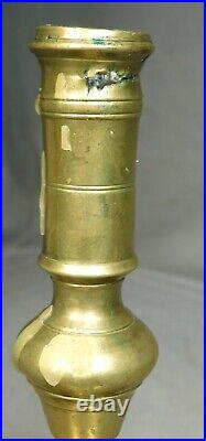 Antique 17th 18th Century Dutch Spanish Brass Candlestick Holder