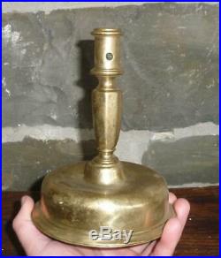 Antique 17th C Spanish Candlestick Early Brass Lighting C. 1690 Candle Holder