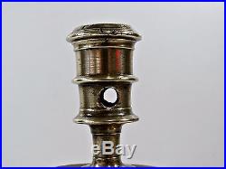 Antique 17th Century Solid Brass Capstan Candle Holder / Candlestick / Rare