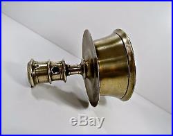Antique 17th Century Solid Brass Capstan Candle Holder / Candlestick / Rare