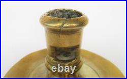 Antique 17th century portuguese brass capstan candle holder candlestick