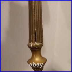 Antique 1800s Brass Religious Candle Holder Alter Nun Christ old piece