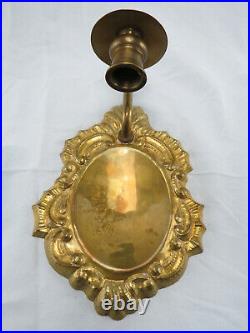 Antique 1800s Brass Wall Sconce Candle Holder Set ST STRYJEK GDANSK Poland