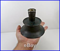 Antique 18th Century Solid Brass Capstan Candle Holder / Candlestick / Rare