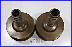 Antique 19th Century Pair Brass Capstan Candle Holder/candlestick