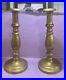 Antique 19th Century Solid Brass Set Of 2 Candlesticks