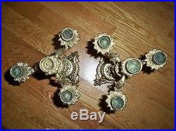 Antique 19thC French Porcelain Dore Bronze Rococo Candelabras Candle Holders