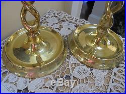 Antique 20 Extra Tall Open Barley Twist Brass Candlesticks Candle Holders c1860