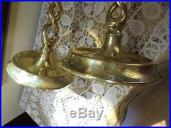 Antique 20 Extra Tall Open Barley Twist Brass Candlesticks Candle Holders c1860