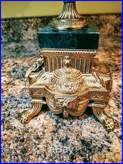 Antique 24 Italian Brevettato Candelabra Brass Marble Made Italy Cherubs ornate