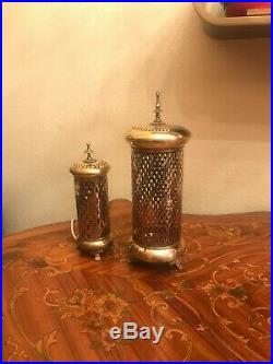Antique Art Nouveau Candle holder and Candle Holder changed to Lamp 24 cm