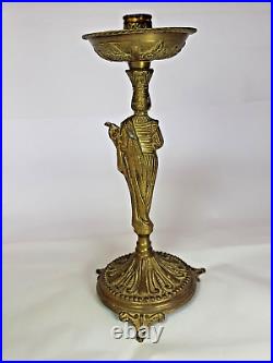 Antique Beautiful Brass Candlestick Pair Musician And Dancer Candle Holder