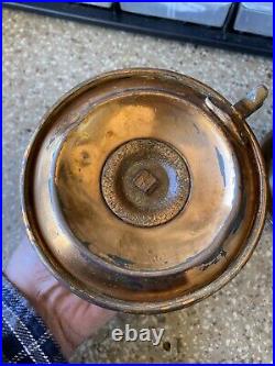 Antique Brass Bronze Push-Up Candlestick Primitive 19C candle holder