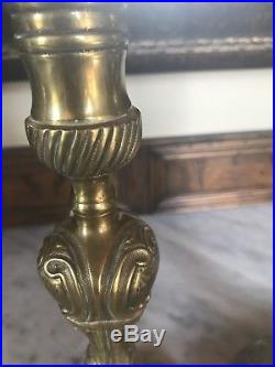 Antique Brass Candle Holders 18th century