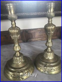 Antique Brass Candle Holders 18th century