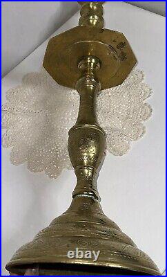 Antique Brass Candle Stick Holder 22 1/4 Inch Tall Ornate India