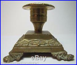 Antique Brass Candlestick fine ornate scrollwork dtl brass bronze candle holder