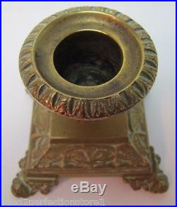 Antique Brass Candlestick fine ornate scrollwork dtl brass bronze candle holder
