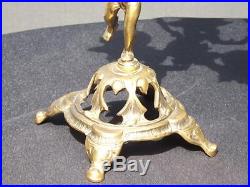 Antique Brass Ornate 5 Arm Cherub Child Angel Candle Holder Candelabra EXC
