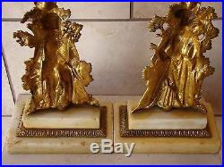 Antique Brass Pair Of Victorian Man & Woman Candle Holders Cornelius & Co 1849