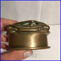Antique Brass Trench Art Shell Art Nouveau Dirk Van Erp Style Candle Holder