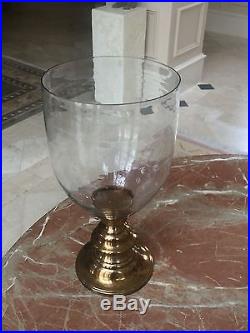 Antique Brass and Glass Hurricane Lanterns