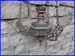 Antique Bronze/Brass Hanging Candle/Oil Lamp Holder-48-Church Lighting