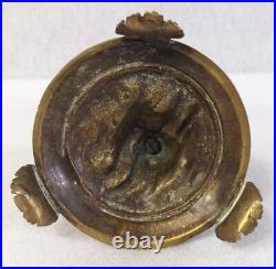 Antique Bronze Brass Ornate Merman Mermaid Maritime Candle Holder Rare