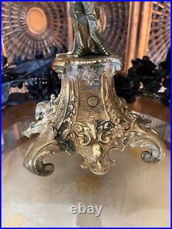 Antique Candlestick Brass Candelabra One candle Standing Knight Very Rare