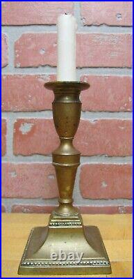 Antique Candlestick Push Up Rod Ornate Bronze Brass Candle Holder 18/19c Patina