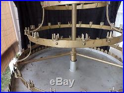 Antique Catholic Prayer 3 Tier Candle Holder Table with Cross Brass/Metal