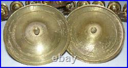 Antique Chinese Set of 2 Candle Holders Brass 5 Candle Candelabra Etched Dragon