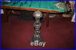 Antique Chinese Temple Prickett Candle Holder WithFloral Designs-Bronze Brass LGE