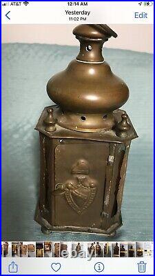 Antique Dutch Brass Late 1800 Early 1900s Hanging Candle Lantern