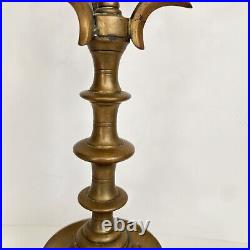 Antique Dutch Brass St. Christopher Christ Child Candelabra Candle Holder RARE